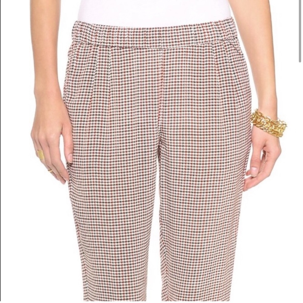 Equipment Hadley 100% Silk Houndstooth Relax Fit Elastic Waistband Dress Pants M - Picture 3 of 16